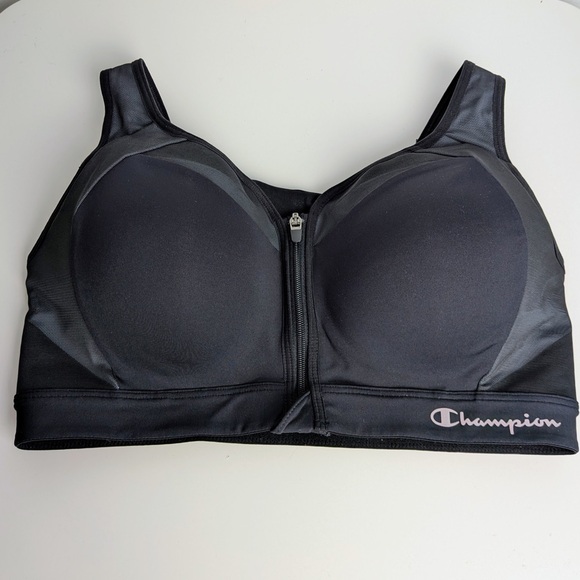 Champion Other - Champion Motion Control Sports Bra 34D Black High Impact Zip Front #192